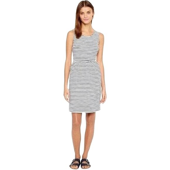 J. Crew Sleeveless Daybreak  Point Knit Dress White w/ Black Stripe Size Small - Picture 1 of 8